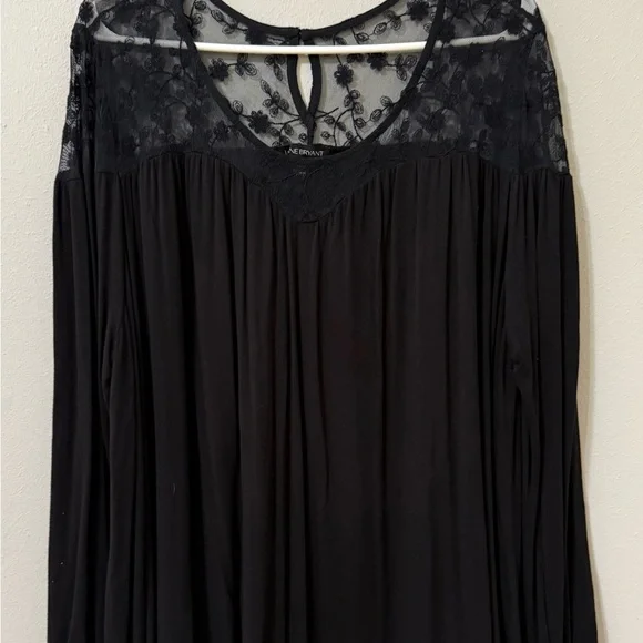 Lane Bryant Black Lace Blouse - Picture 1 of 1